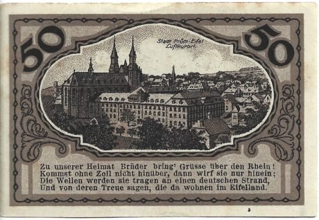 Реверс банкноты 50 fenigów Gewerbeverein (Niemcy) 1921