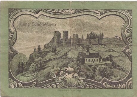 Реверс банкноты 25 fenigów (Niemcy) 1920