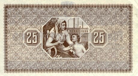 Реверс банкноты 25 fenigów (Niemcy) 1918