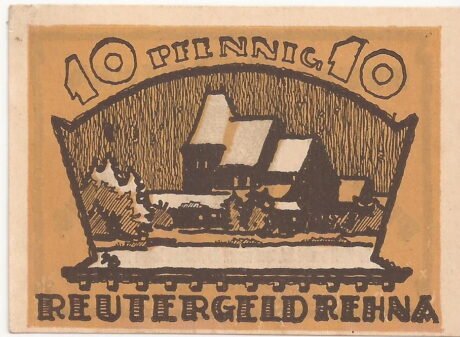 Реверс банкноты 10 fenigów (Niemcy) 1922