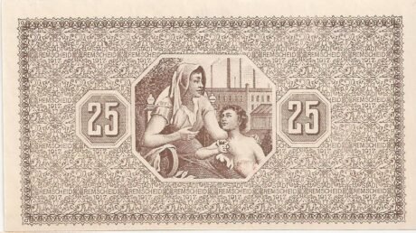 Реверс банкноты 25 fenigów (Niemcy) 1920