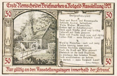 Реверс банкноты 50 fenigów Erbuna (Niemcy) 1921