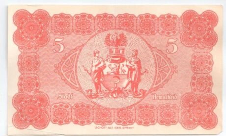 Реверс банкноты 5 marek (Niemcy) 1918