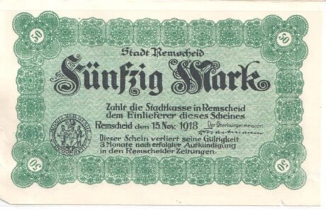 Аверс банкноты 50 marek (Niemcy) 1918