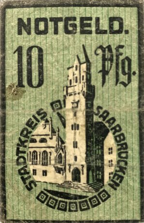 Реверс банкноты 10 fenigów (Niemcy) 1919