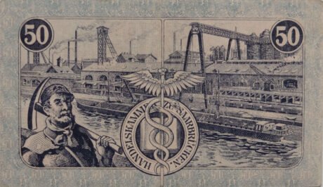 Реверс банкноты 50 пфеннигов Handelskammer (Германия) 1916 года