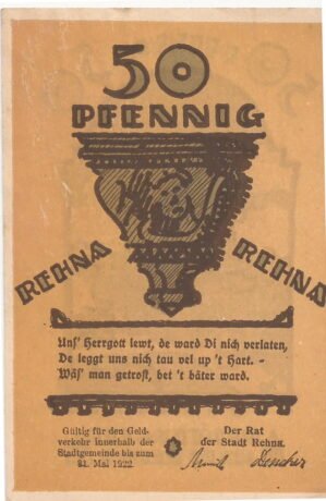 Аверс банкноты 50 fenigów (Niemcy) 1922