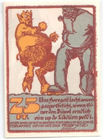 Аверс банкноты 25 fenigów (Niemcy) 1922