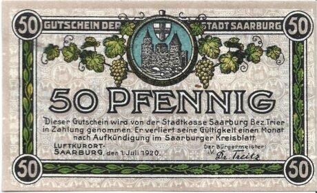 Аверс банкноты 50 fenigów (Niemcy) 1920