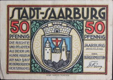 Аверс банкноты 50 fenigów (Niemcy) 1922