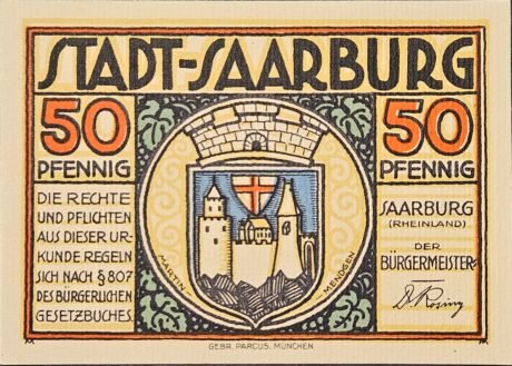 Аверс банкноты 50 fenigów (Niemcy) 1922