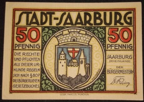 Аверс банкноты 50 fenigów (Niemcy) 1922