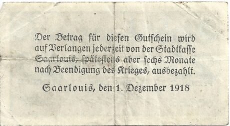 Реверс банкноты 25 fenigów (Niemcy) 1918