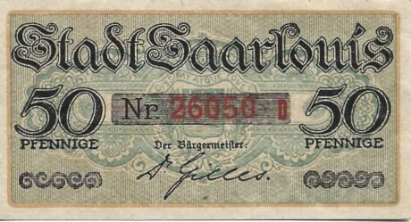 Аверс банкноты 50 fenigów (Niemcy) 1918