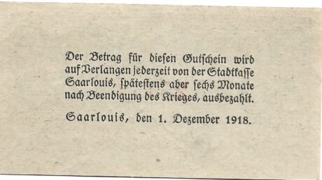 Реверс банкноты 50 fenigów (Niemcy) 1918