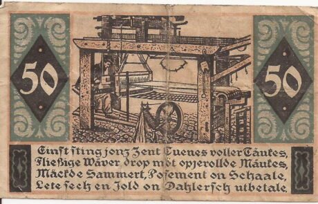 Реверс банкноты 50 fenigów (Niemcy) 1920
