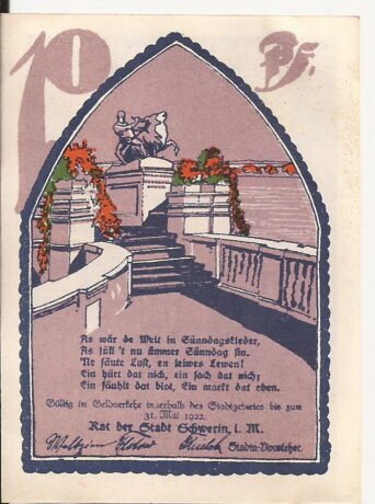 Аверс банкноты 10 fenigów (Niemcy) 1922