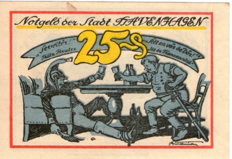 Реверс банкноты 25 fenigów (Niemcy)