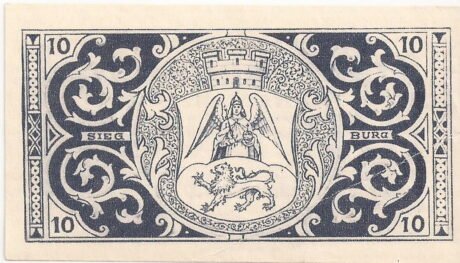 Реверс банкноты 10 fenigów (Niemcy) 1921