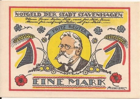 Реверс банкноты 1 marka (Niemcy)