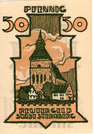 Реверс банкноты 50 fenigów (Niemcy)