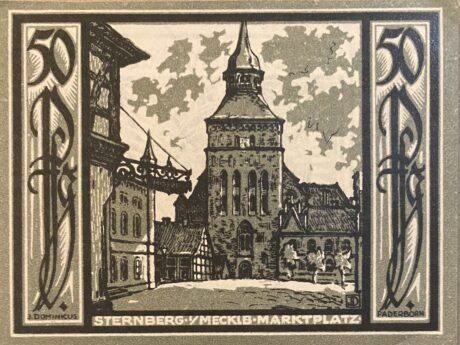 Реверс банкноты 50 fenigów (Niemcy) 1922