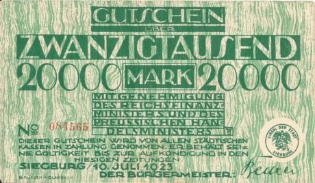 Аверс банкноты 20000 marek (Niemcy) 1923