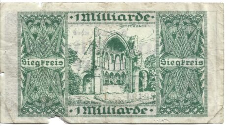 Реверс банкноты 1 000 000 000 marek (Niemcy) 1923