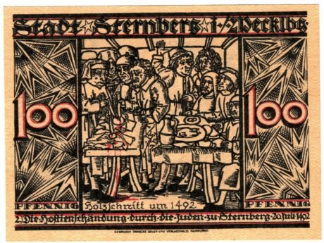 Реверс банкноты 100 fenigów (Niemcy) 1922