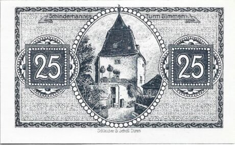 Реверс банкноты 25 fenigów (Niemcy) 1919