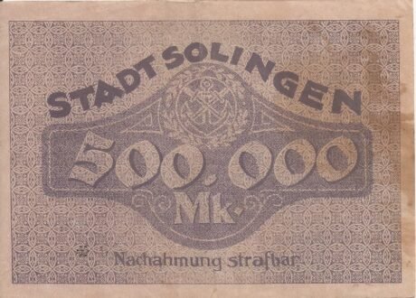 Реверс банкноты 500000 marek (Niemcy) 1923