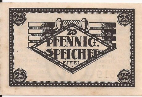 Реверс банкноты 25 fenigów (Niemcy) 1920