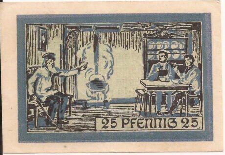 Реверс банкноты 25 fenigów (Niemcy) 1921