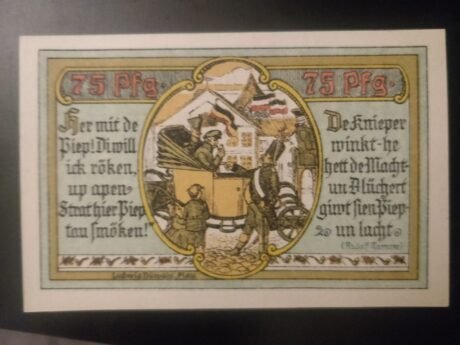 Реверс банкноты 75 пфеннигов (Германия)