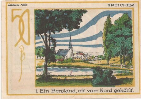 Реверс банкноты 50 fenigów Eifelverein (Niemcy) 1921