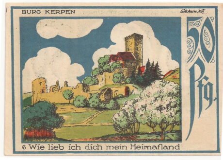 Реверс банкноты 50 fenigów Eifelverein (Niemcy) 1921