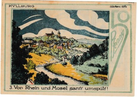 Реверс банкноты 50 fenigów Eifelverein (Niemcy) 1921