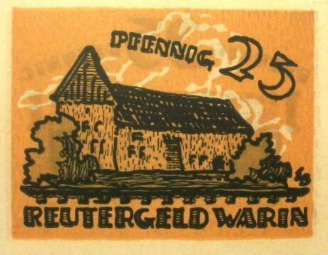 Реверс банкноты 25 fenigów (Niemcy) 1922