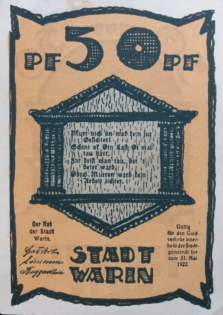 Аверс банкноты 50 пфеннигов (Германия) 1922 года