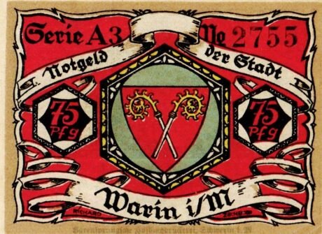 Реверс банкноты 75 пфеннигов (Германия)