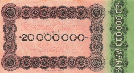 Реверс банкноты 20000000 марок (Германия) 1923 года