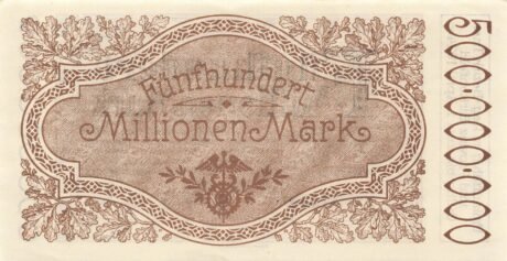 Реверс банкноты 500 000 000 marek (Niemcy) 1923