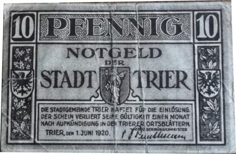 Аверс банкноты 10 fenigów (Niemcy) 1920