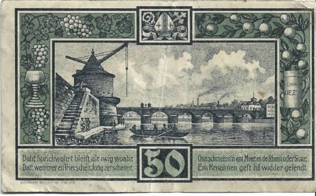 Реверс банкноты 50 fenigów (Niemcy) 1920