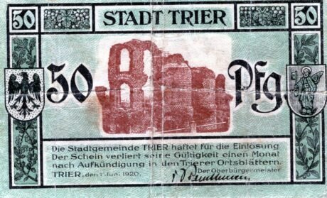 Аверс банкноты 50 fenigów (Niemcy) 1921