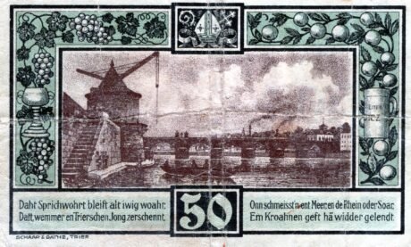Реверс банкноты 50 fenigów (Niemcy) 1921