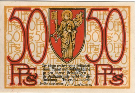 Аверс банкноты 50 fenigów (Niemcy) 1921