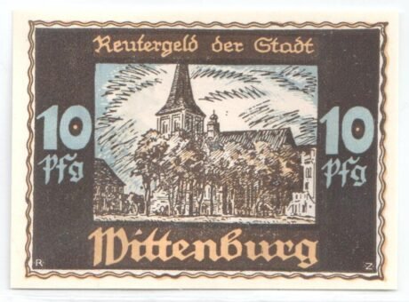 Реверс банкноты 10 fenigów (Niemcy)