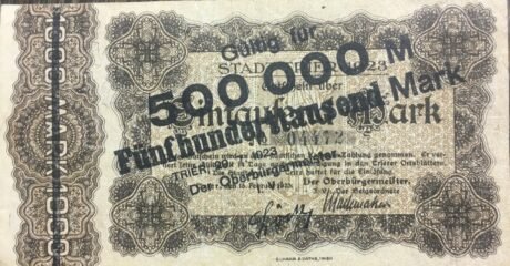Аверс банкноты 500000 марок overprint on 1000 марок (Германия) 1923 года