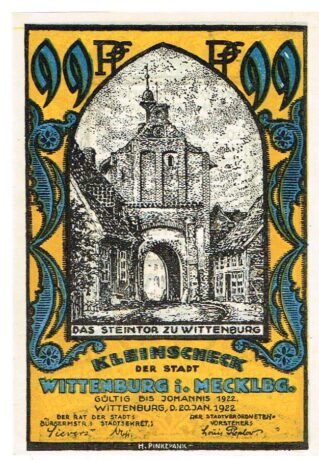 Аверс банкноты 99 fenigów (Niemcy) 1922